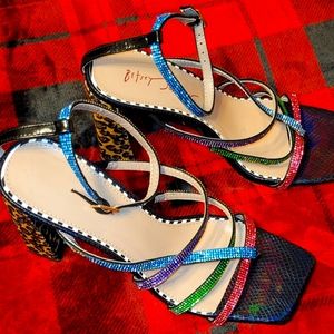 Betsy Johnson sz9 multicolored block heels